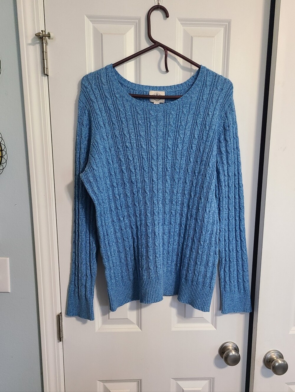 St. John's Bay Light Blue Cable Knit Crewneck Sweater